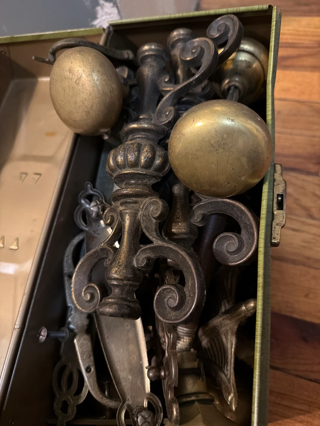 Antique Brass Door Knobs and Hardware Set