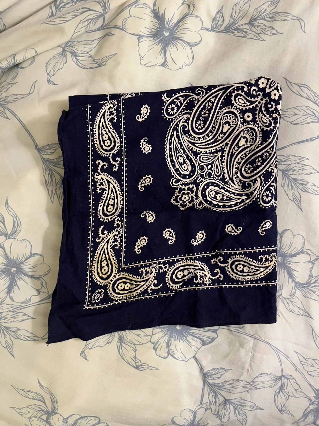 Vintage Navy Blue Paisley Bandana