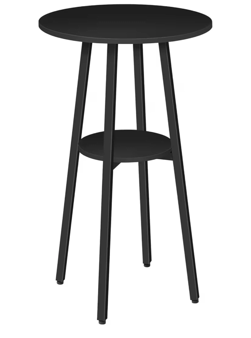 Black Bar Table with Shelf and 2 Stools - photo 5