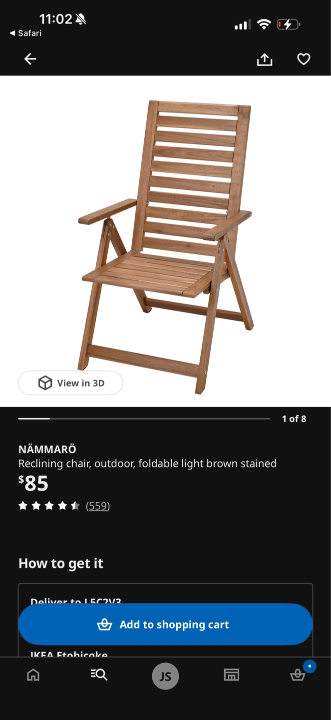 ikea outdoor chair + cushion + stoll