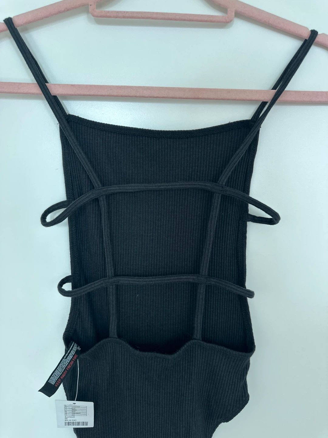 Urban outfitters Black Ribbed Bodysuit with Strappy Back - photo 3