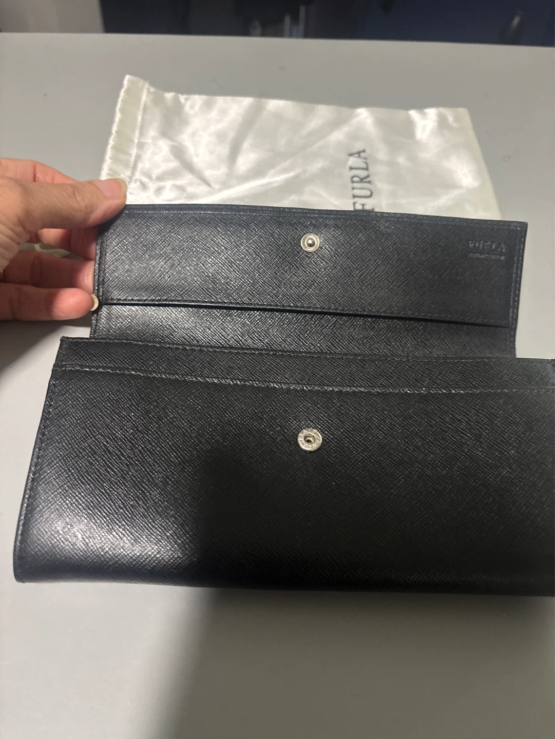 Furla Black Leather Wallet with Dust Bag- New - photo 3