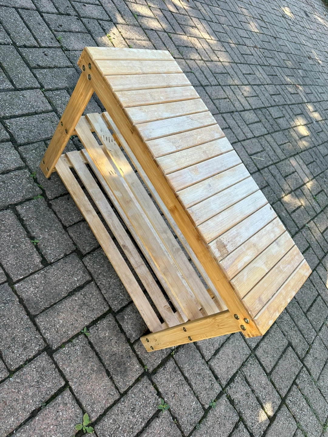 Bamboo 2-Tier Shoe Rack Bench - photo 2