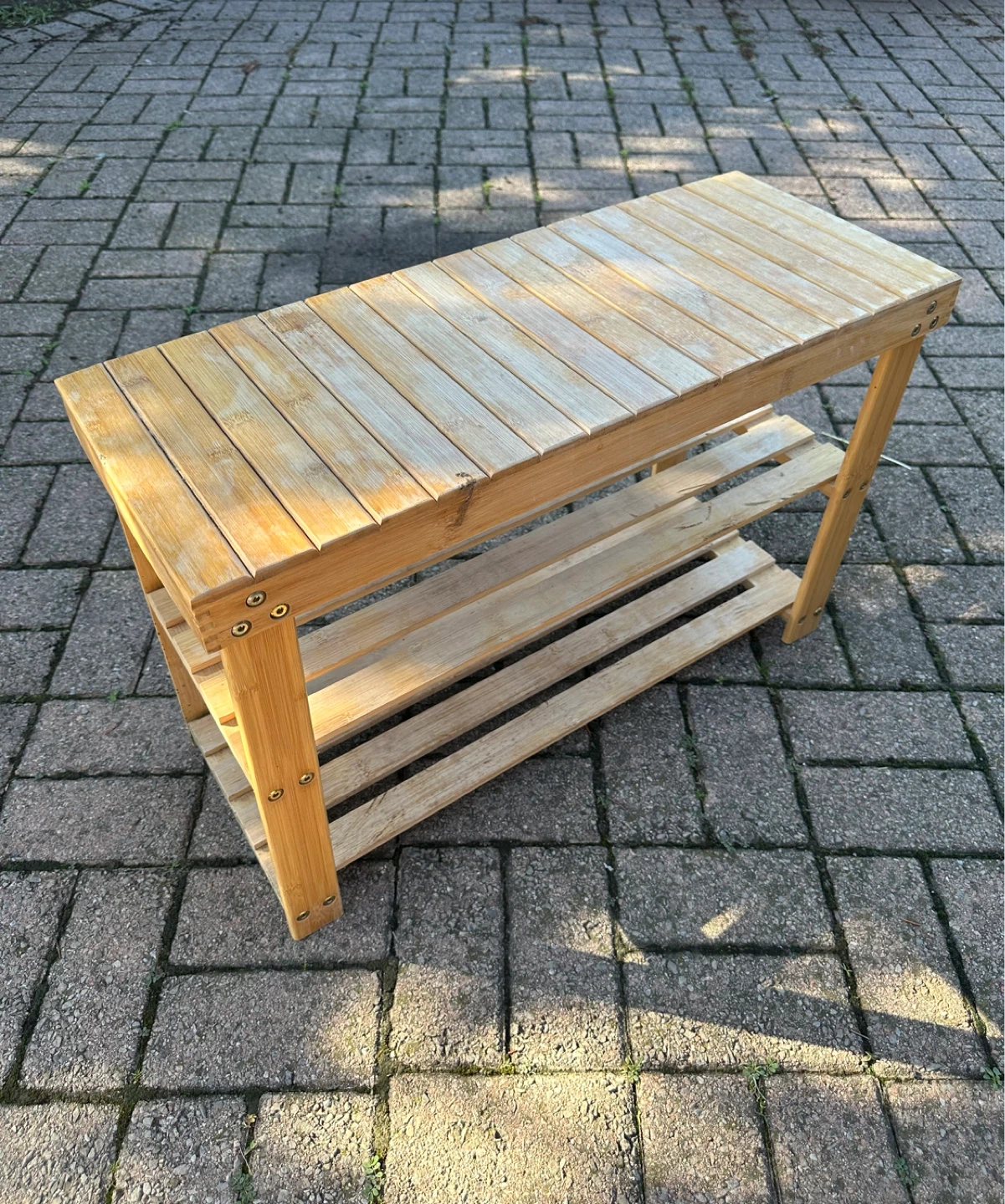 Bamboo 2-Tier Shoe Rack Bench - photo 4
