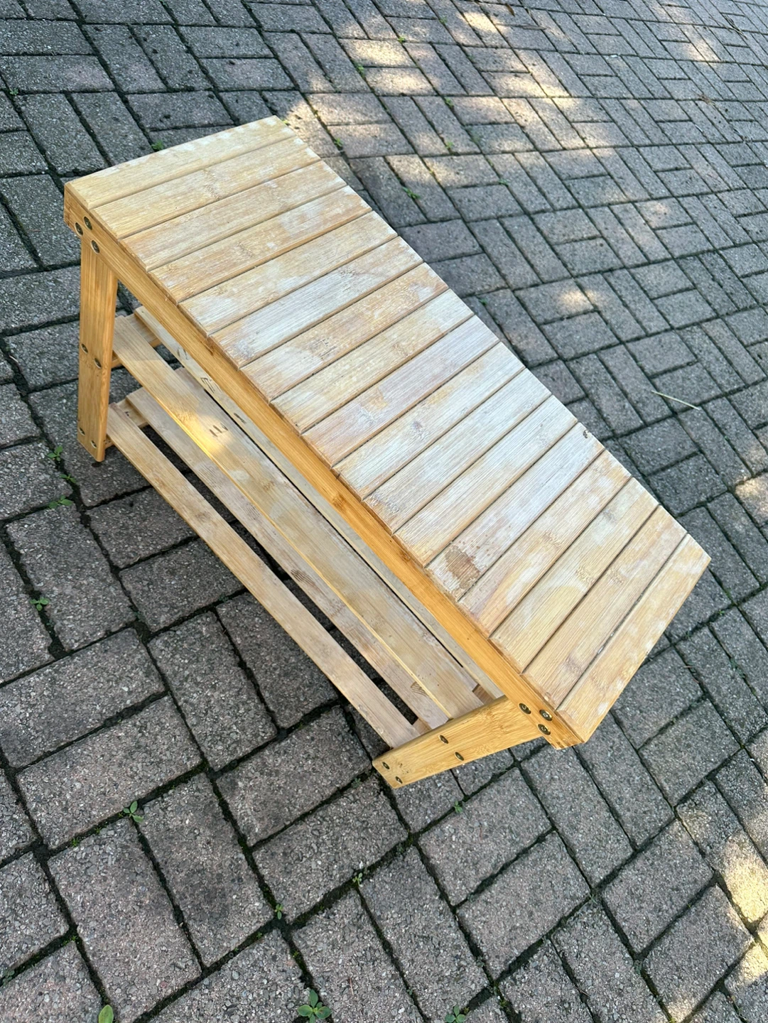 Bamboo 2-Tier Shoe Rack Bench - photo 3