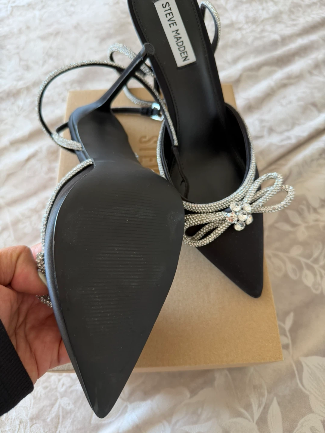 Steve Madden Women's Black Embellished Heels