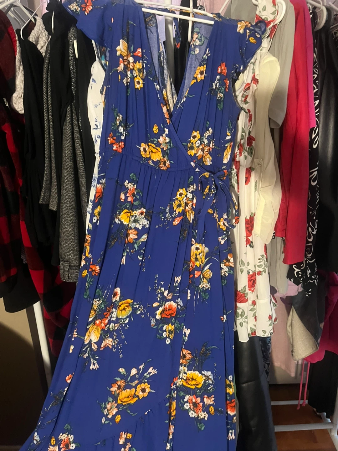 Blue floral dress