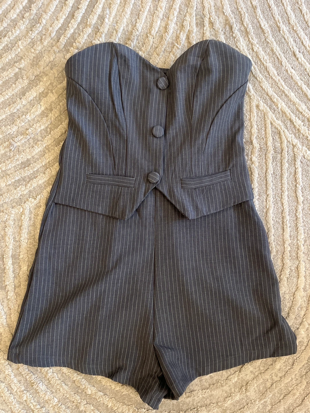 Pinstripe Strapless Romper NEW paid $28 - photo 2