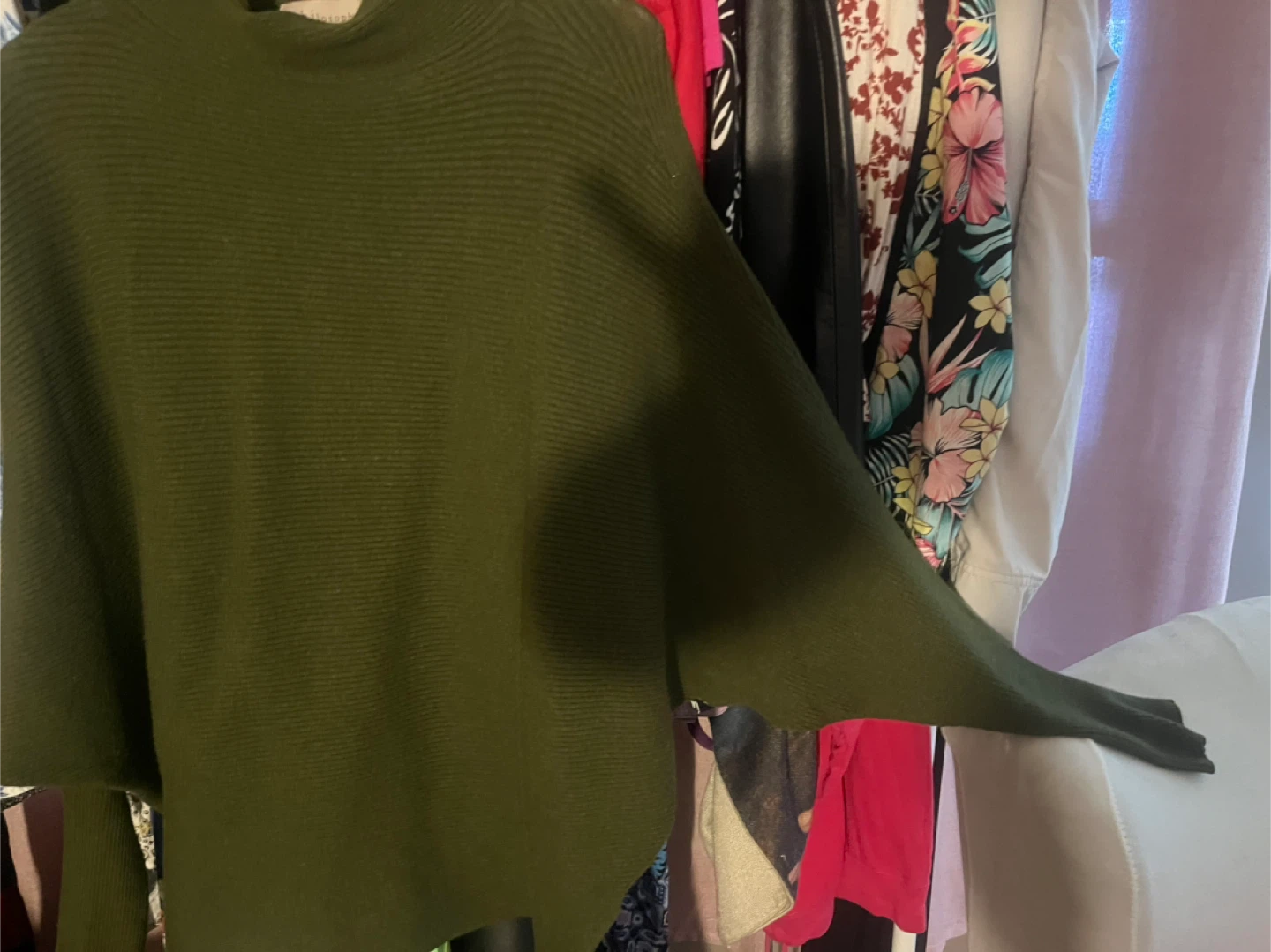 Philosophy Women's Ribbed Knit Poncho Sweater - photo 2