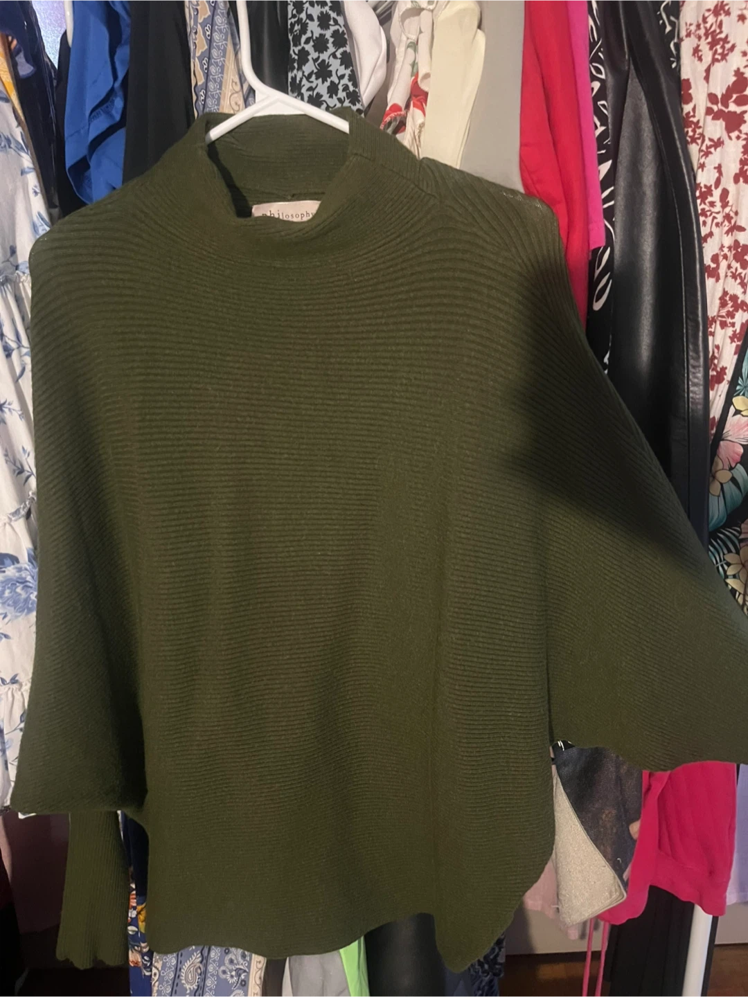 Philosophy Women's Ribbed Knit Poncho Sweater