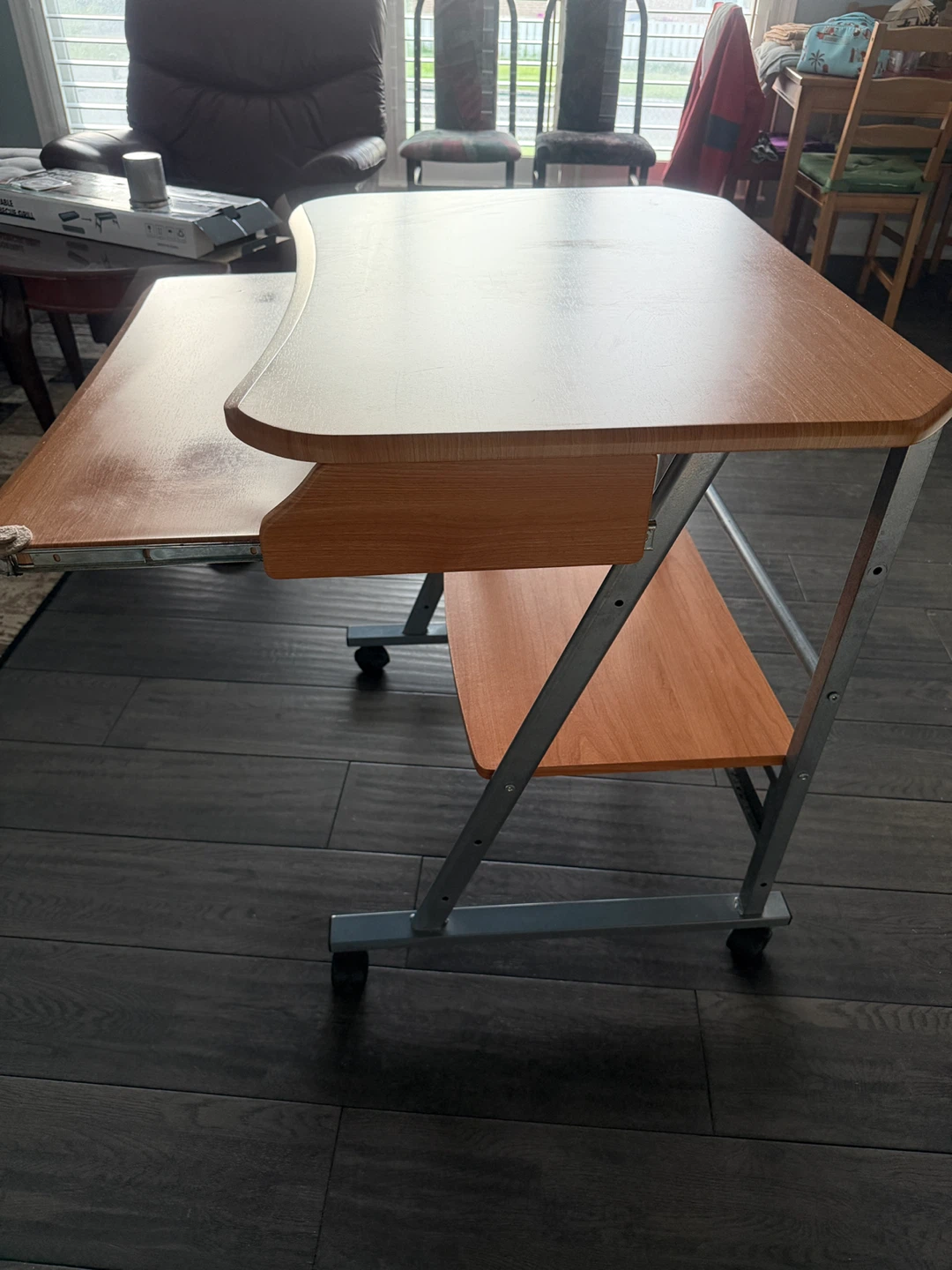 Rolling Computer Desk with Keyboard Tray - photo 4