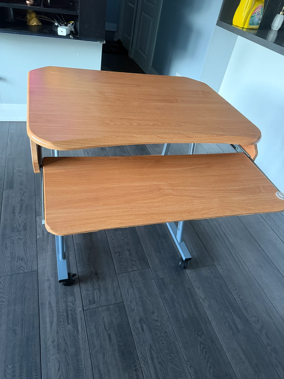 Rolling Computer Desk with Keyboard Tray - photo 2
