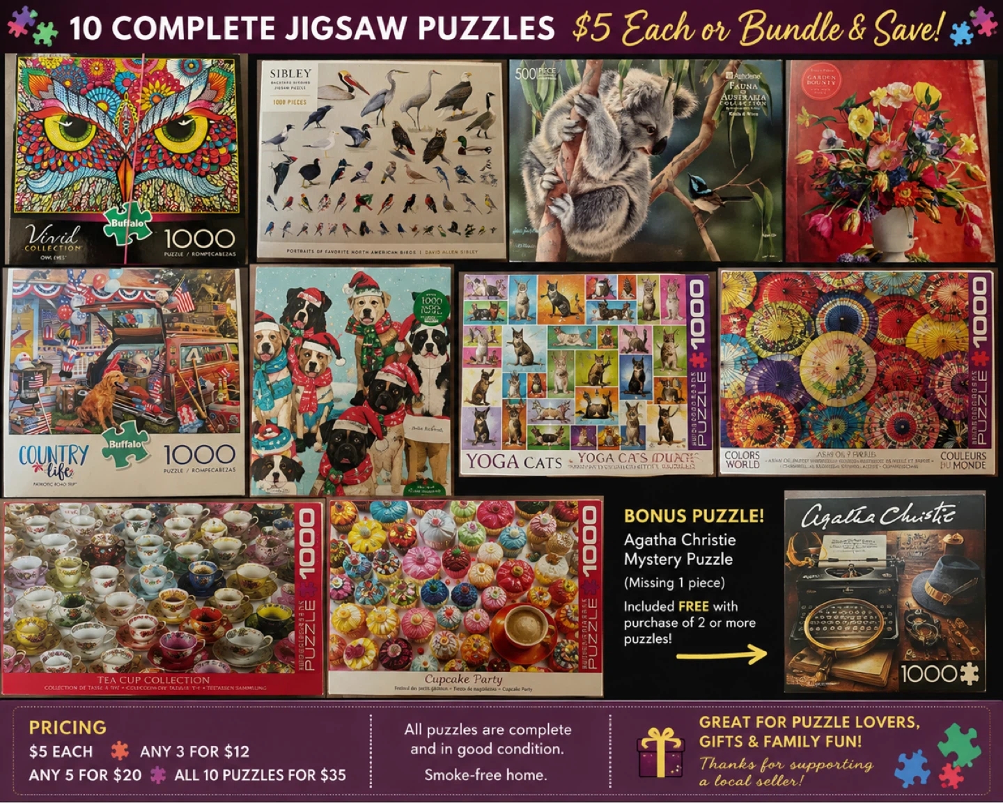 🧩 Jigsaw Puzzles – $5 Each | Bundle & Save