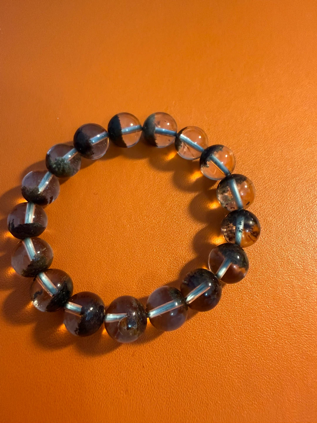 Beaded Bracelet with Clear and Dark Inclusions - photo 2