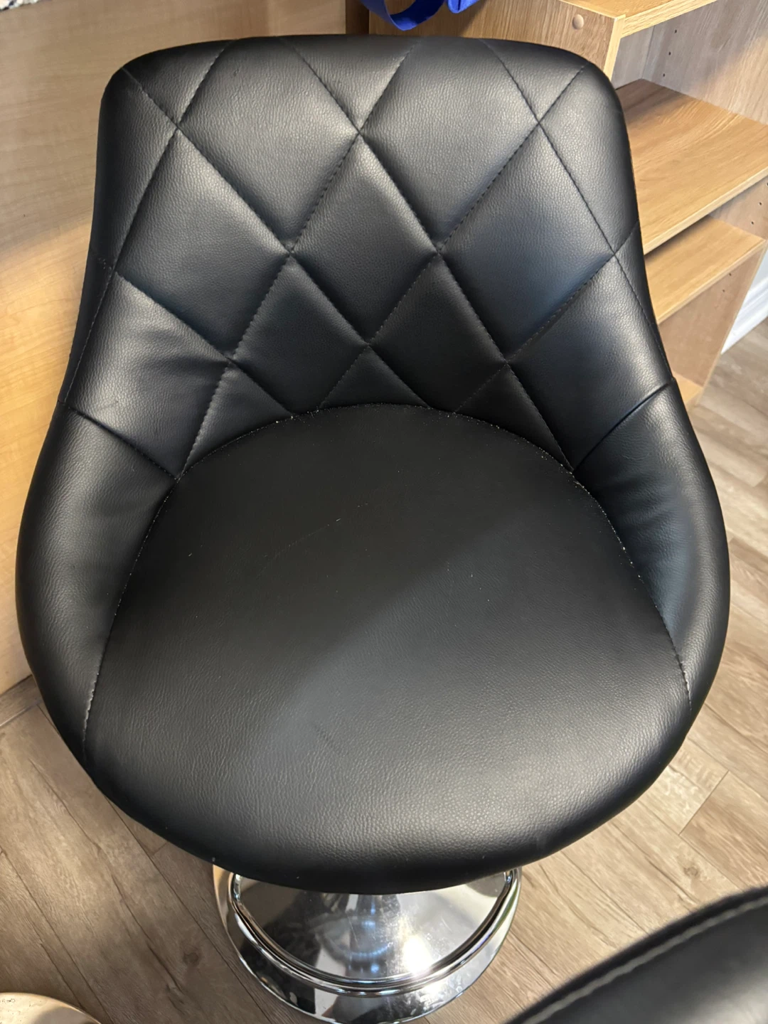 Set of 3 Black Faux Leather Bar Stools - photo 3