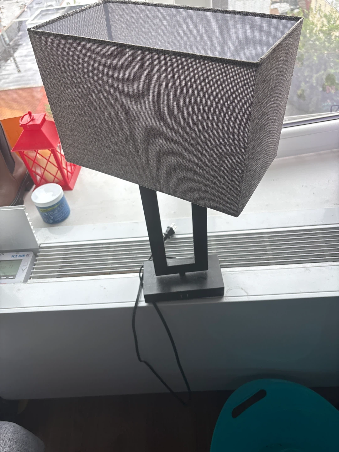 Gray Fabric Table Lamp