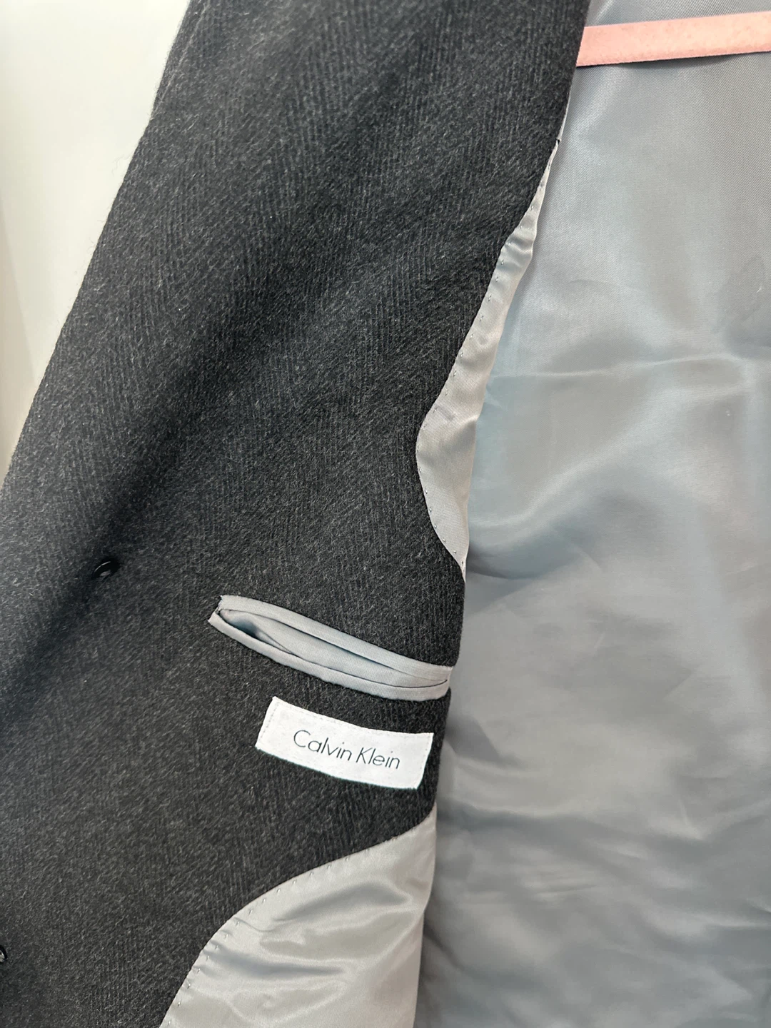 Calvin Klein Charcoal Wool Blend Overcoat - photo 3