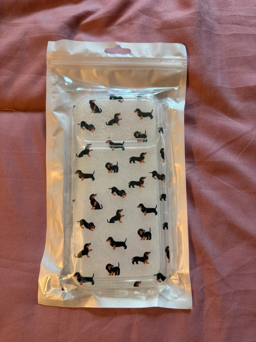 Clear 17 pro max Phone Case with Dachshund Pattern