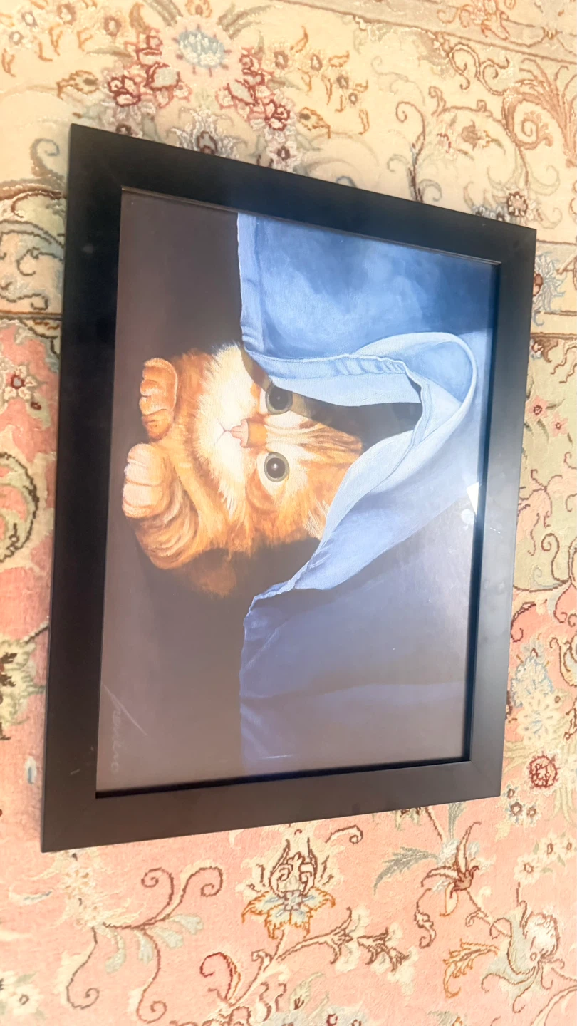 Framed Art hand paint of Adorable Orange Kitten - photo 2