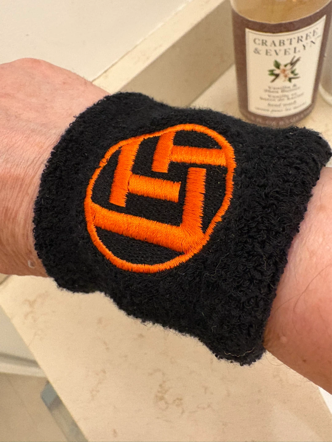 Black Wristband with Orange Logo - photo 2