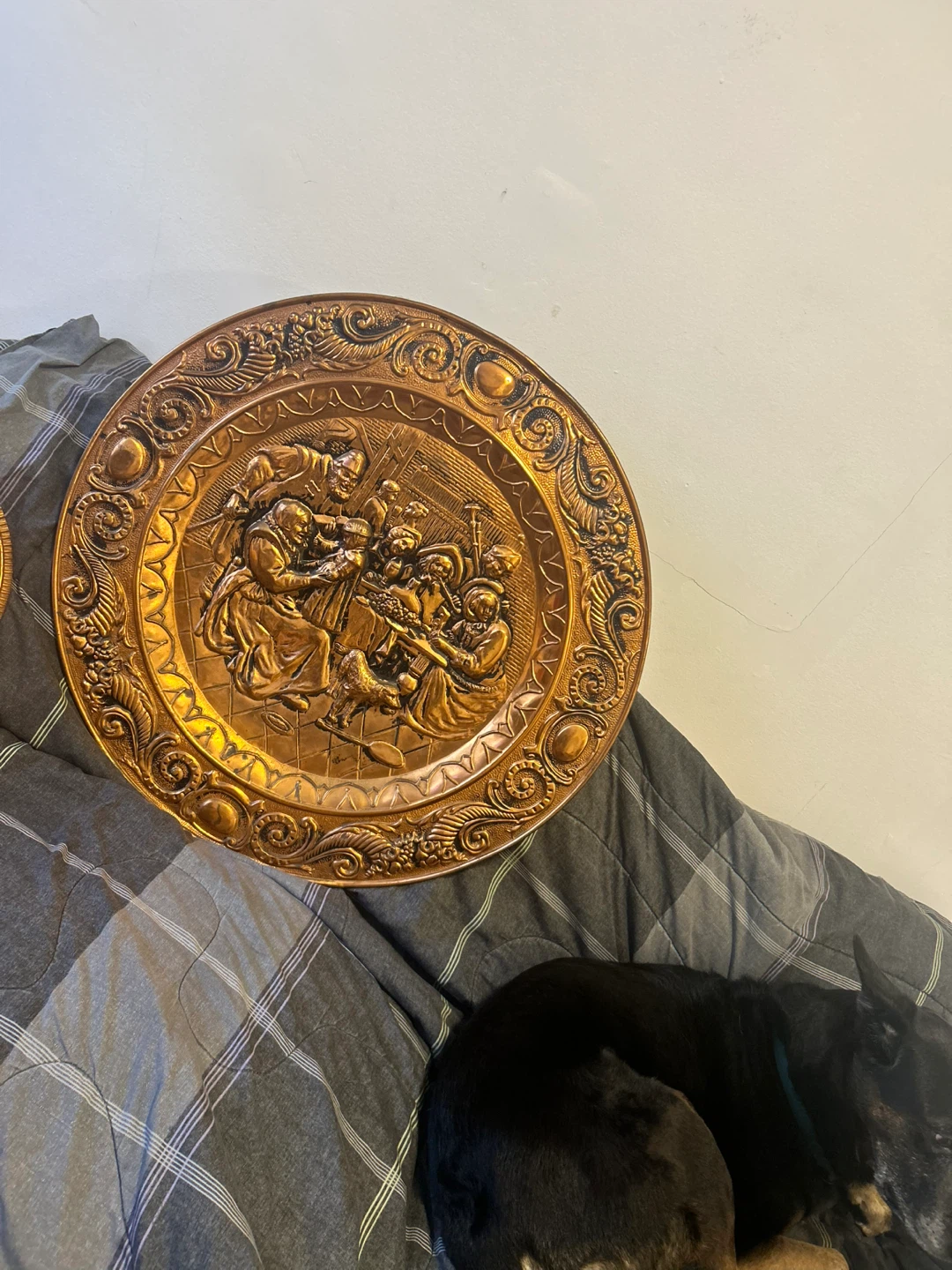 Vintage Embossed Copper Wall Plates - photo 2