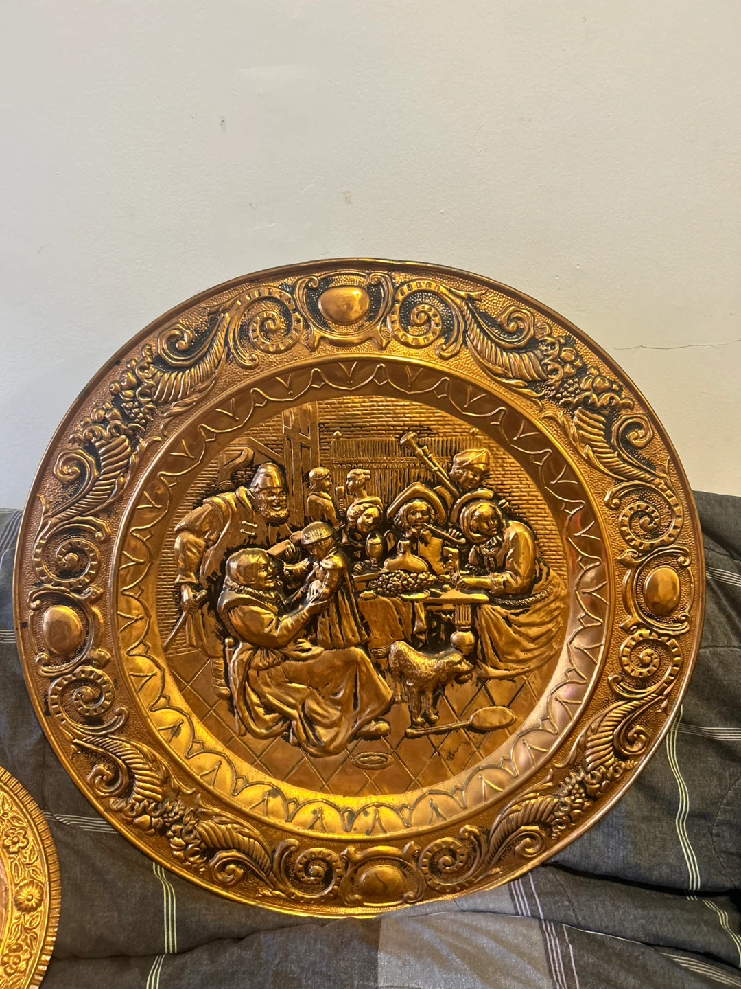 Vintage Embossed Copper Wall Plates