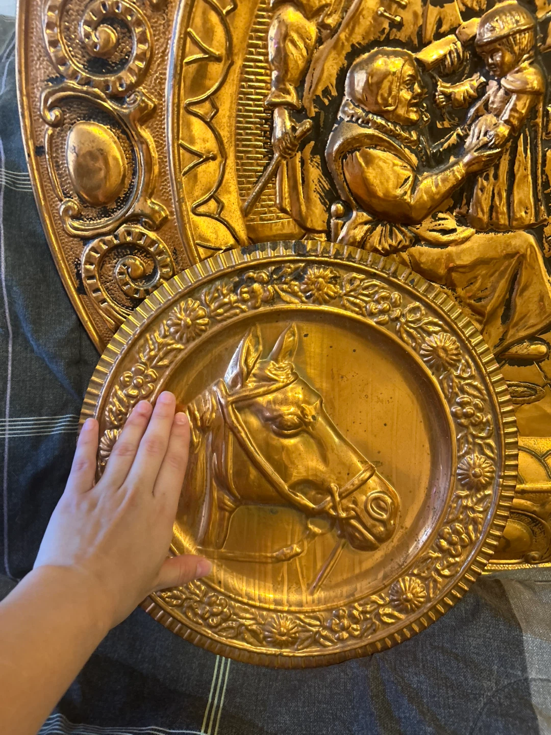 Vintage Embossed Copper Wall Plates - photo 5
