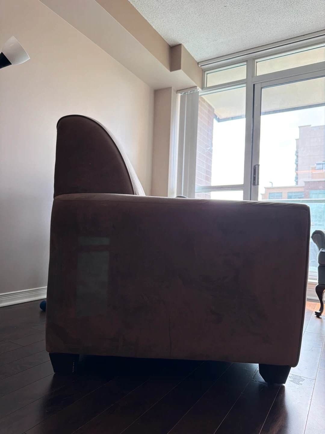 Brown Suede Loveseat Sofa - photo 2