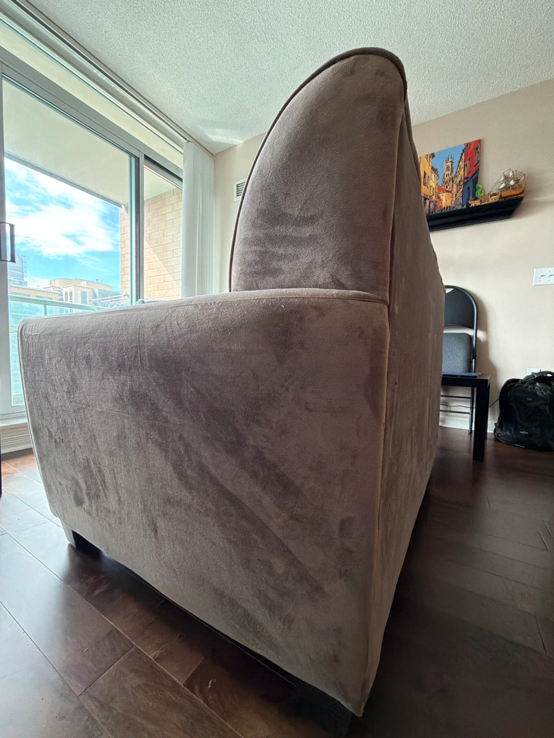 Brown Suede Loveseat Sofa - photo 4