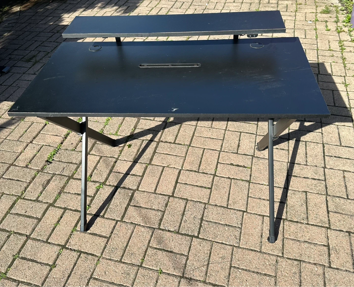 Black Gaming Desk with Shelf