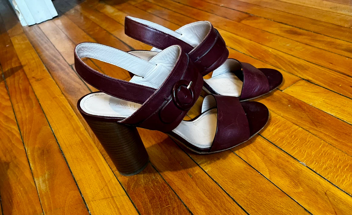 Cavallini Women's Burgundy Leather Heeled Sandals - Size 40
