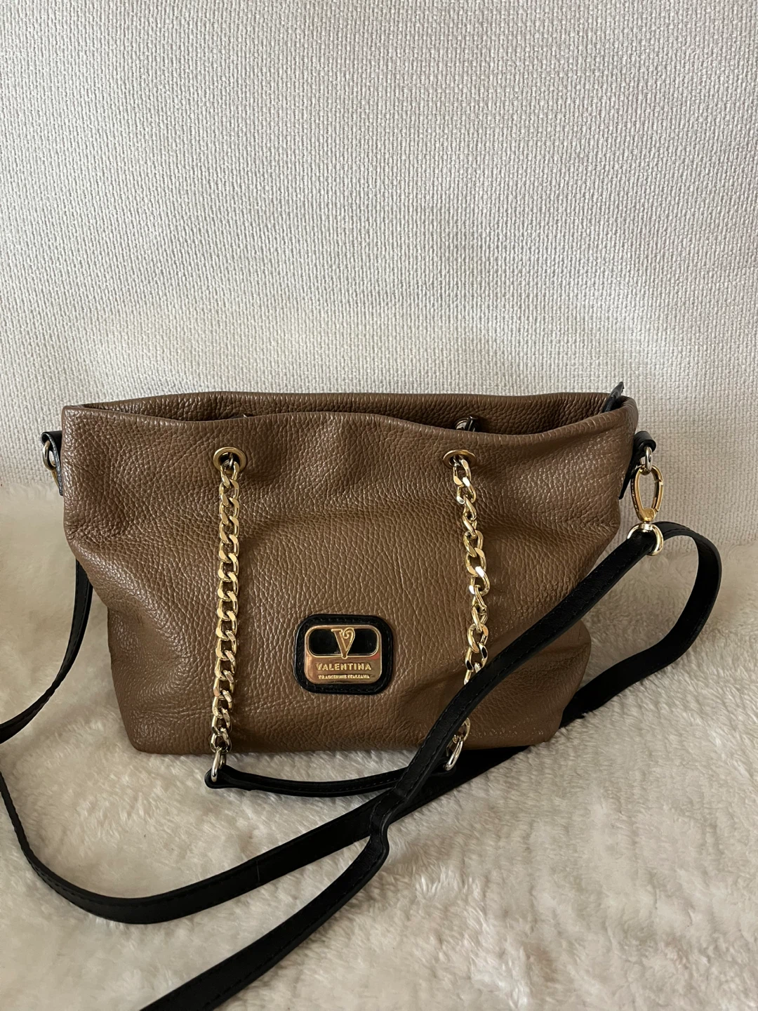 Valentina Brown Leather Shoulder Bag