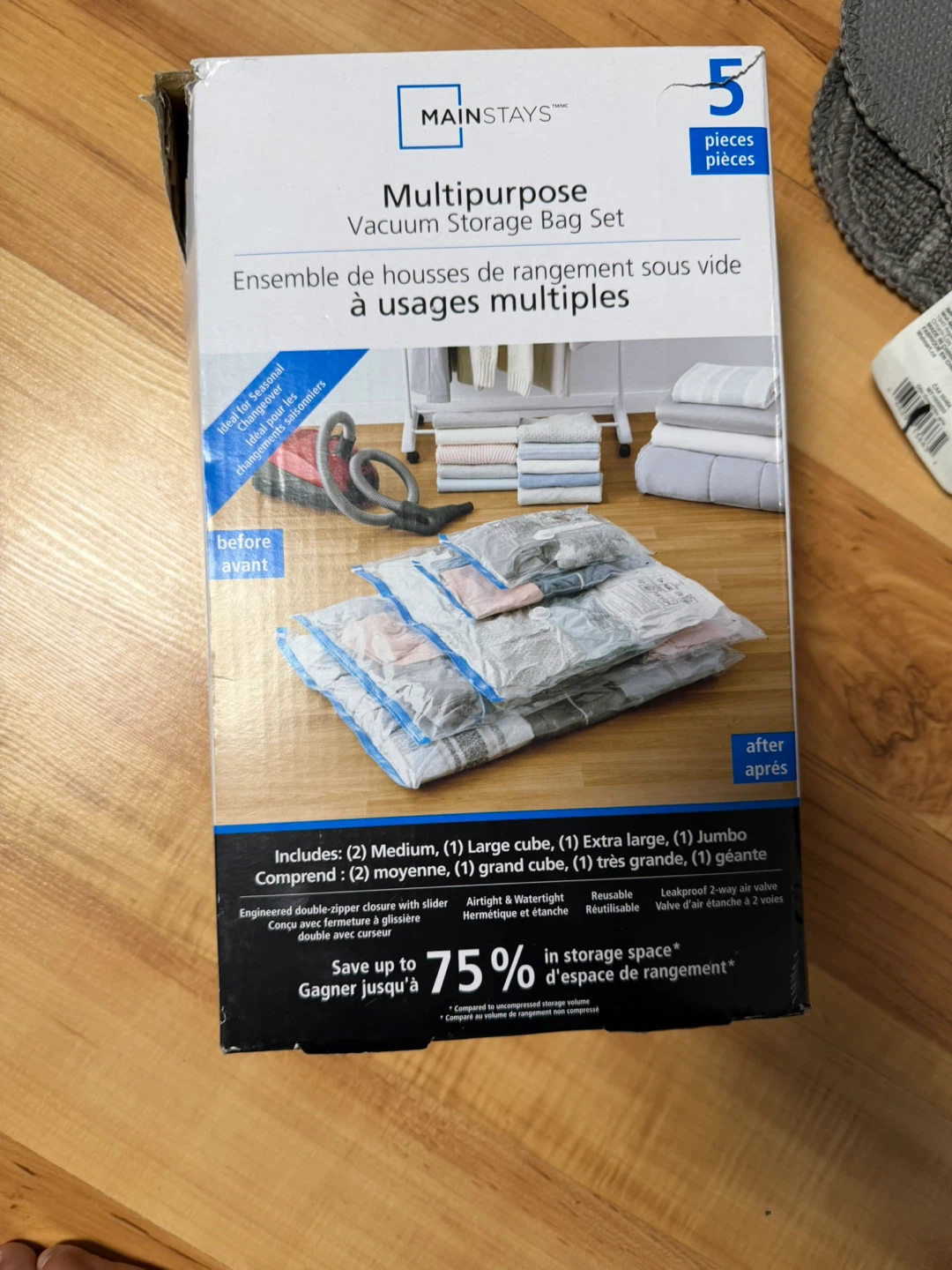 Mainstays Multipurpose Vacuum Storage Bag Set