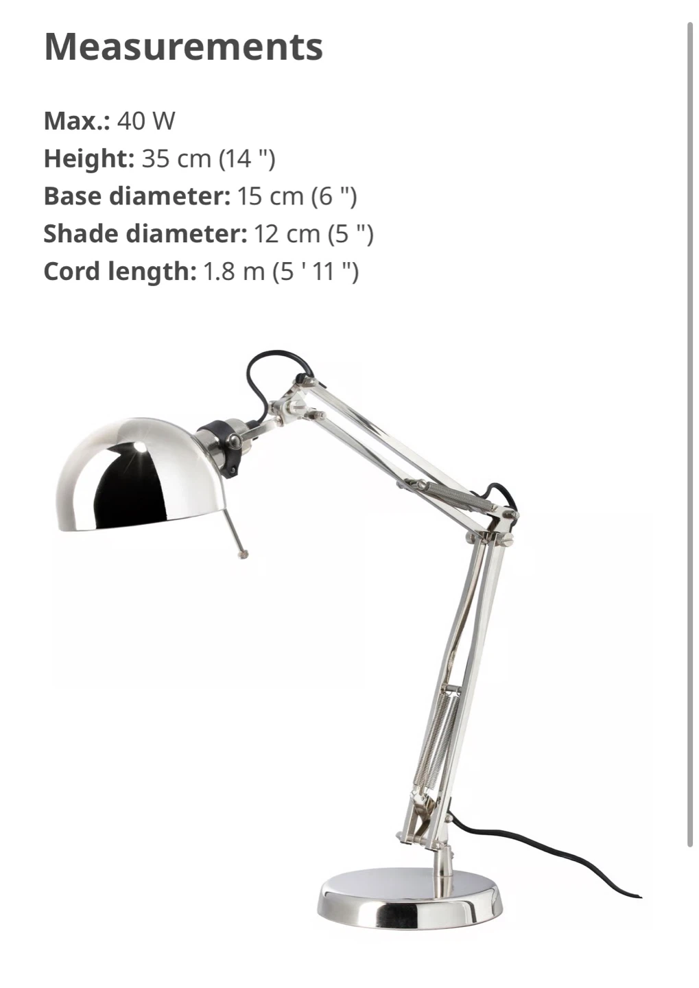 IKEA Forsä work lamp - photo 4