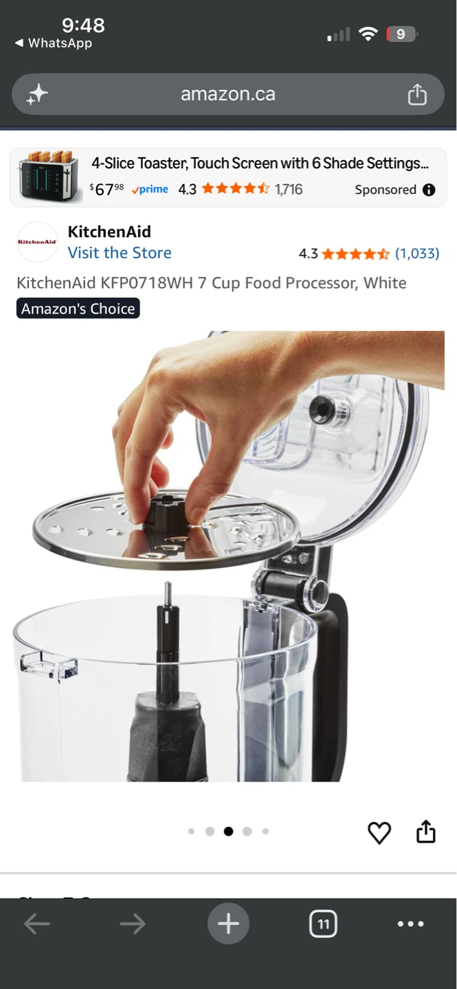 KitchenAid 7 Cup Food Processor KFP0718WH - photo 4