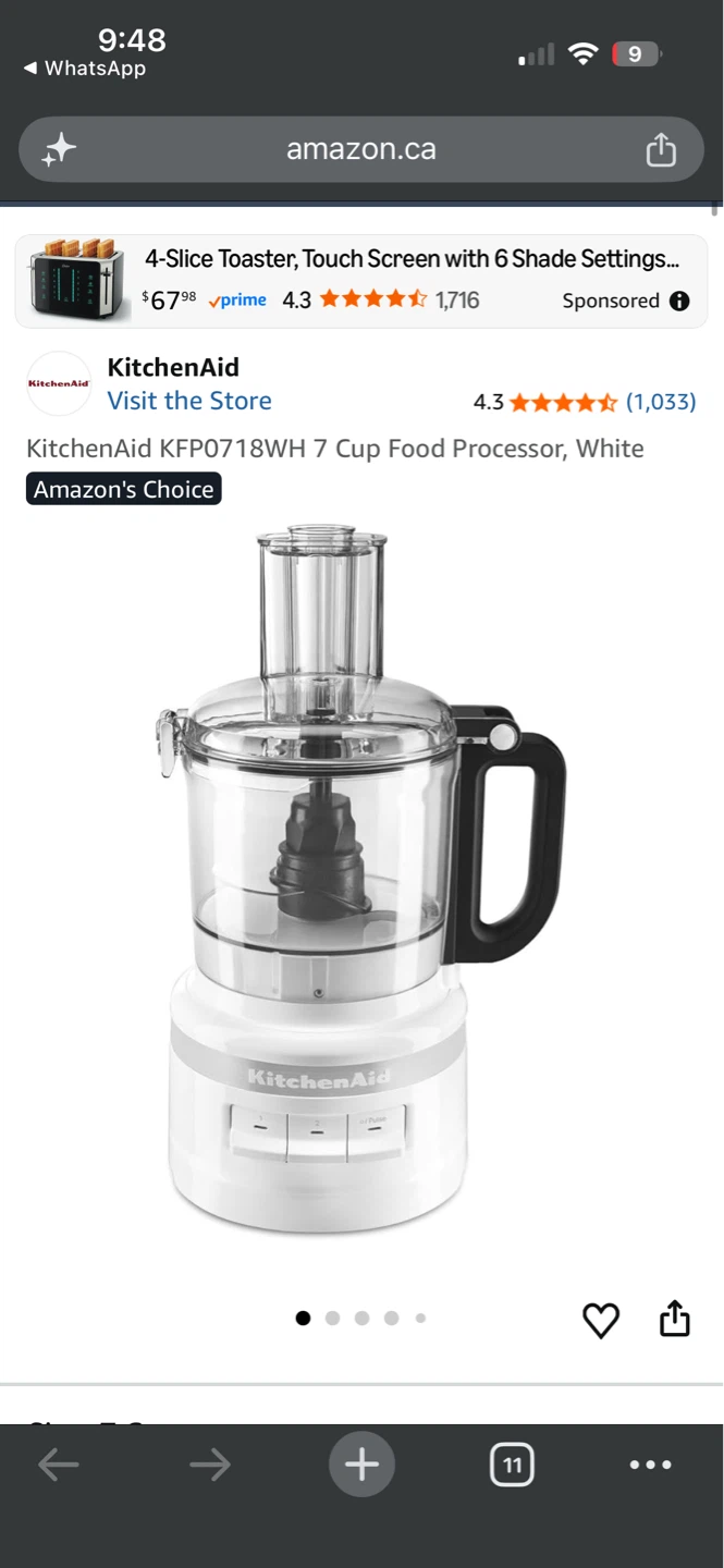 KitchenAid 7 Cup Food Processor KFP0718WH - photo 3