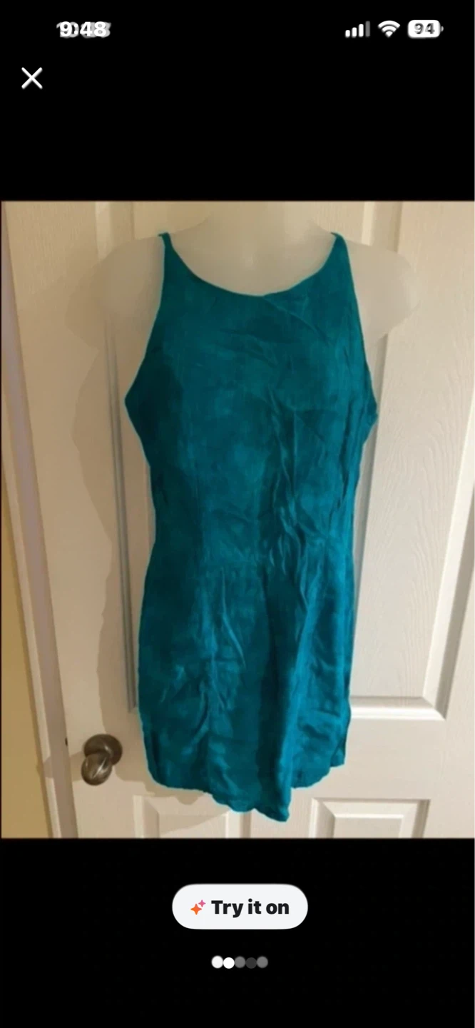 Teal Spaghetti Strap Dress
