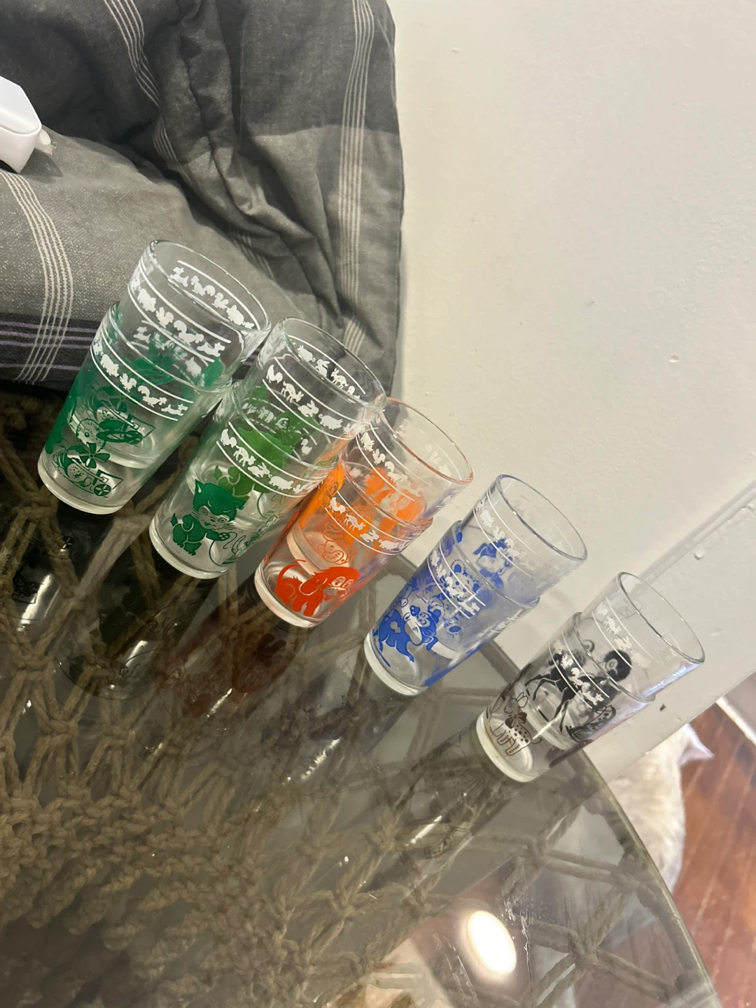 Set of 10 Vintage Animal Glasses