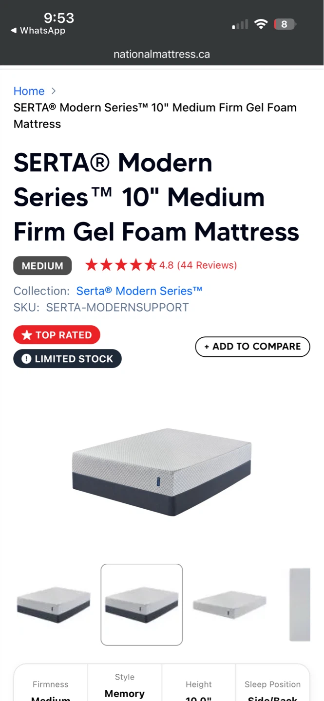 Serta queen memory foam 10 inch mattress - photo 3