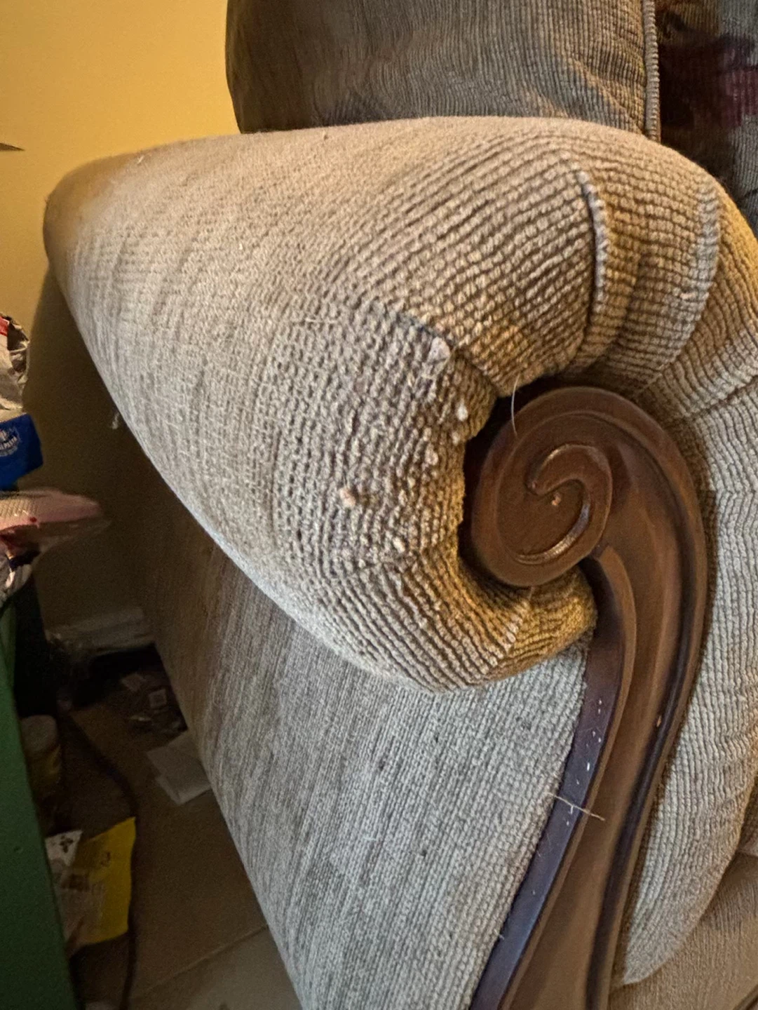 Free Tan Sofa with Decorative Pillows - photo 2