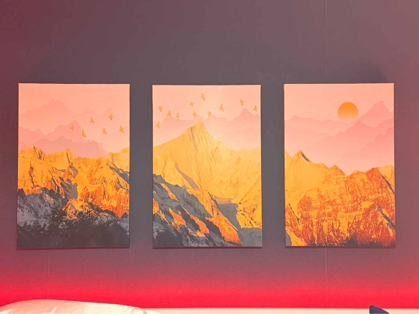 Set of 3 Mountain Landscape Canvas Art Prints