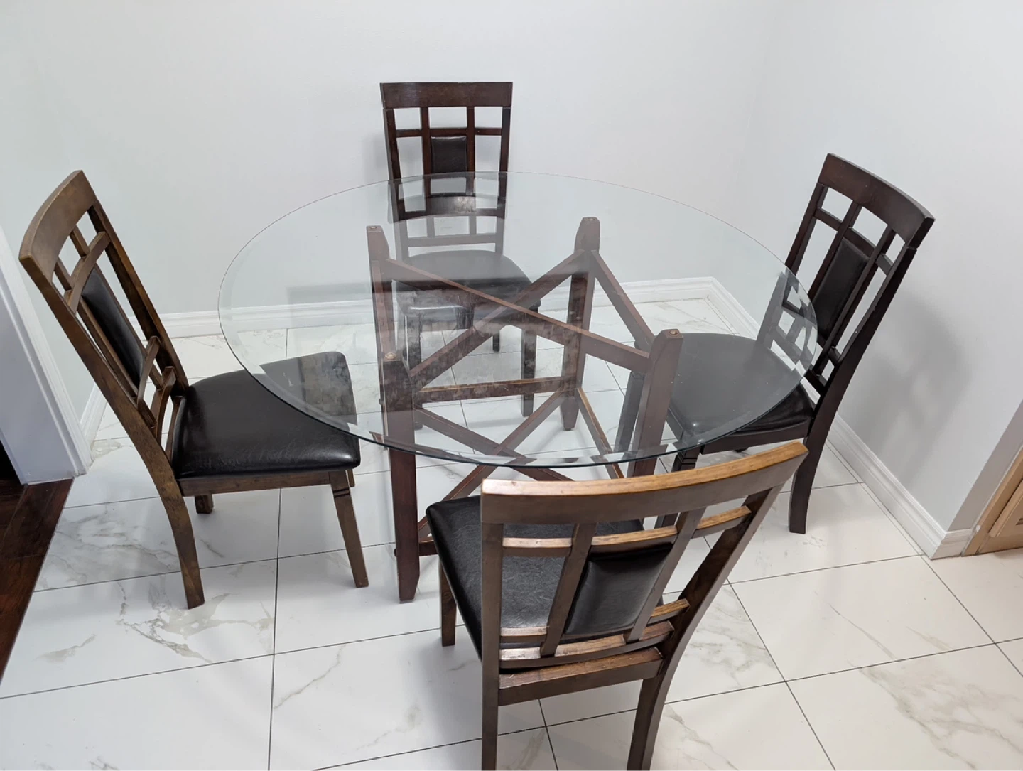 Glass Top Dining Table Set with 2 Chairs - photo 2