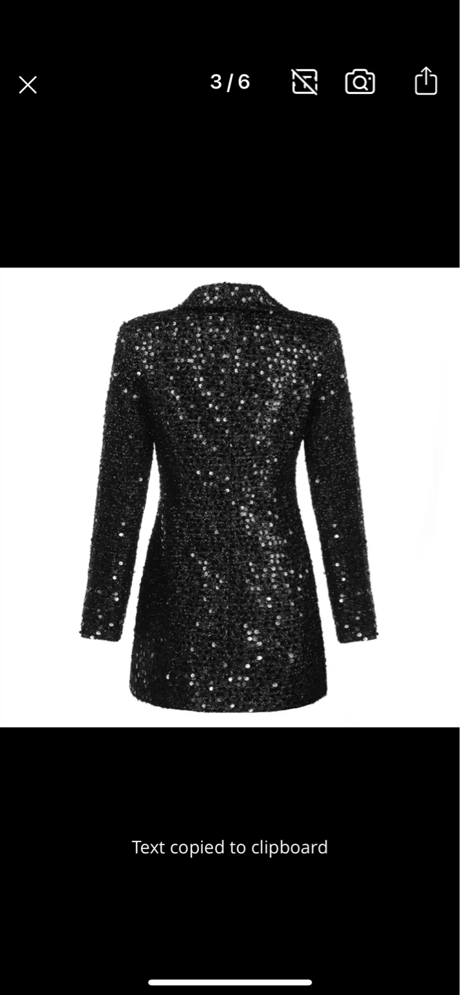 Black Sequin Double-Breasted Blazer (Balmain inspo) - photo 3