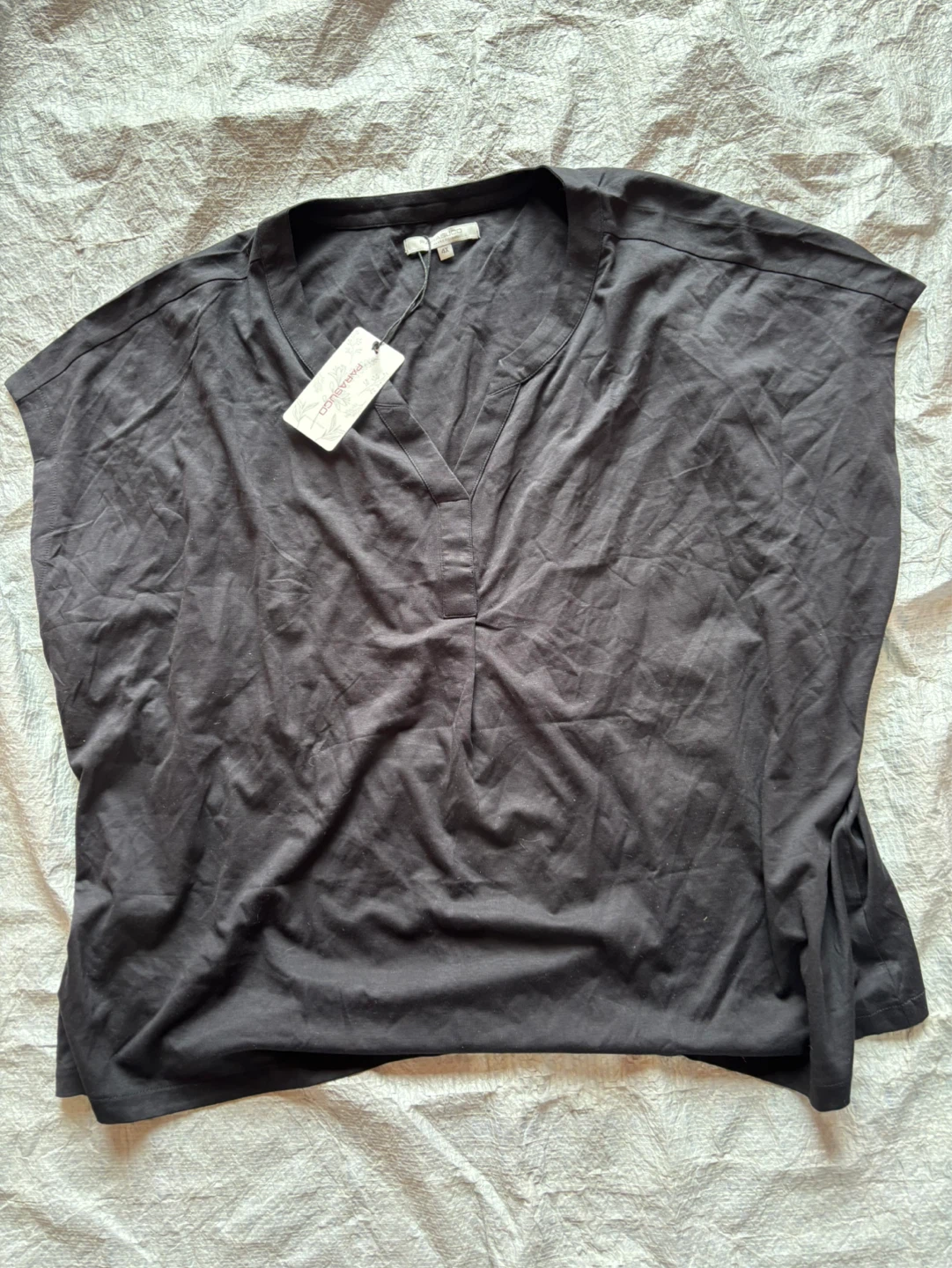 Ladies Papasuco Collection Black V-Neck T-Shirt Size 4X - photo 2