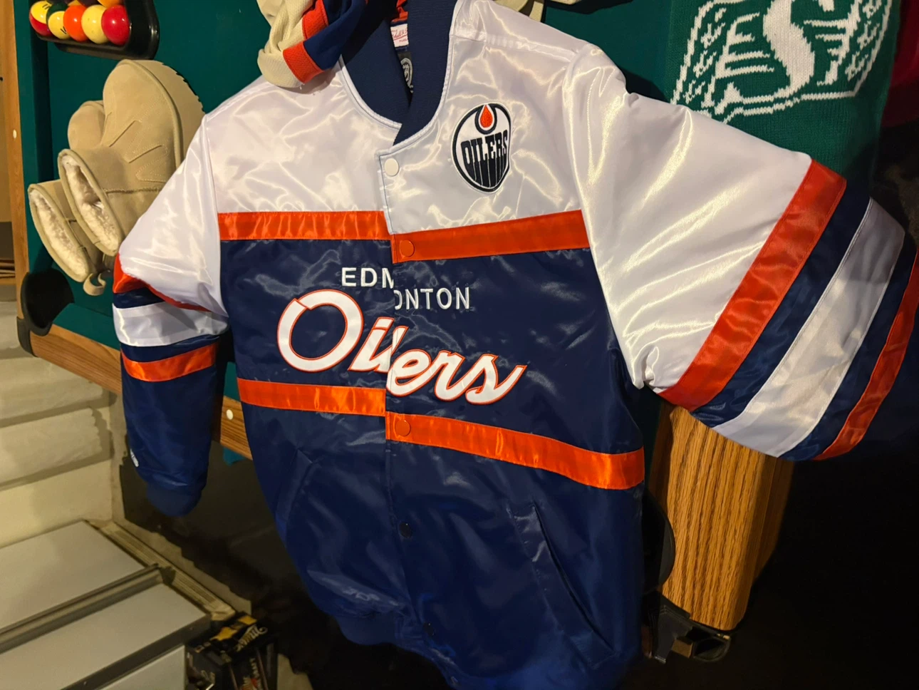 Edmonton Oilers Satin Bomber Jacket