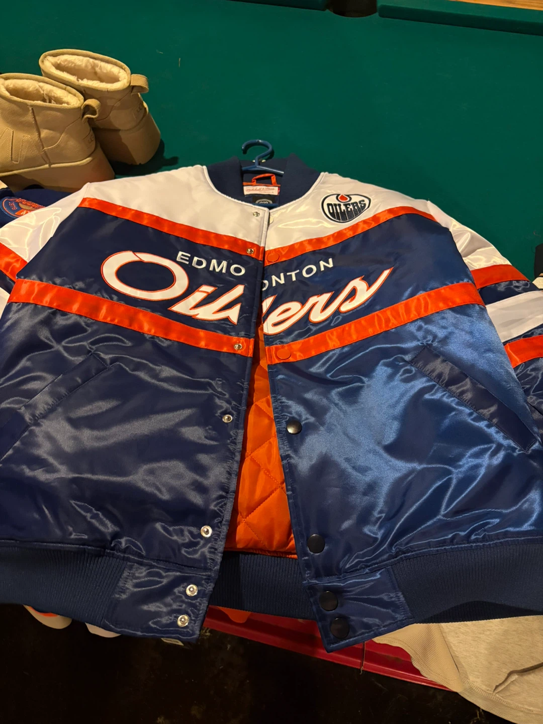 Edmonton Oilers Satin Bomber Jacket - photo 2