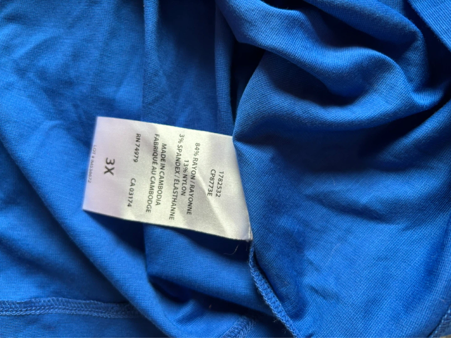 Ladies Parasuco Blue 3X Rayon Blend V-Neck T-Shirt - photo 4