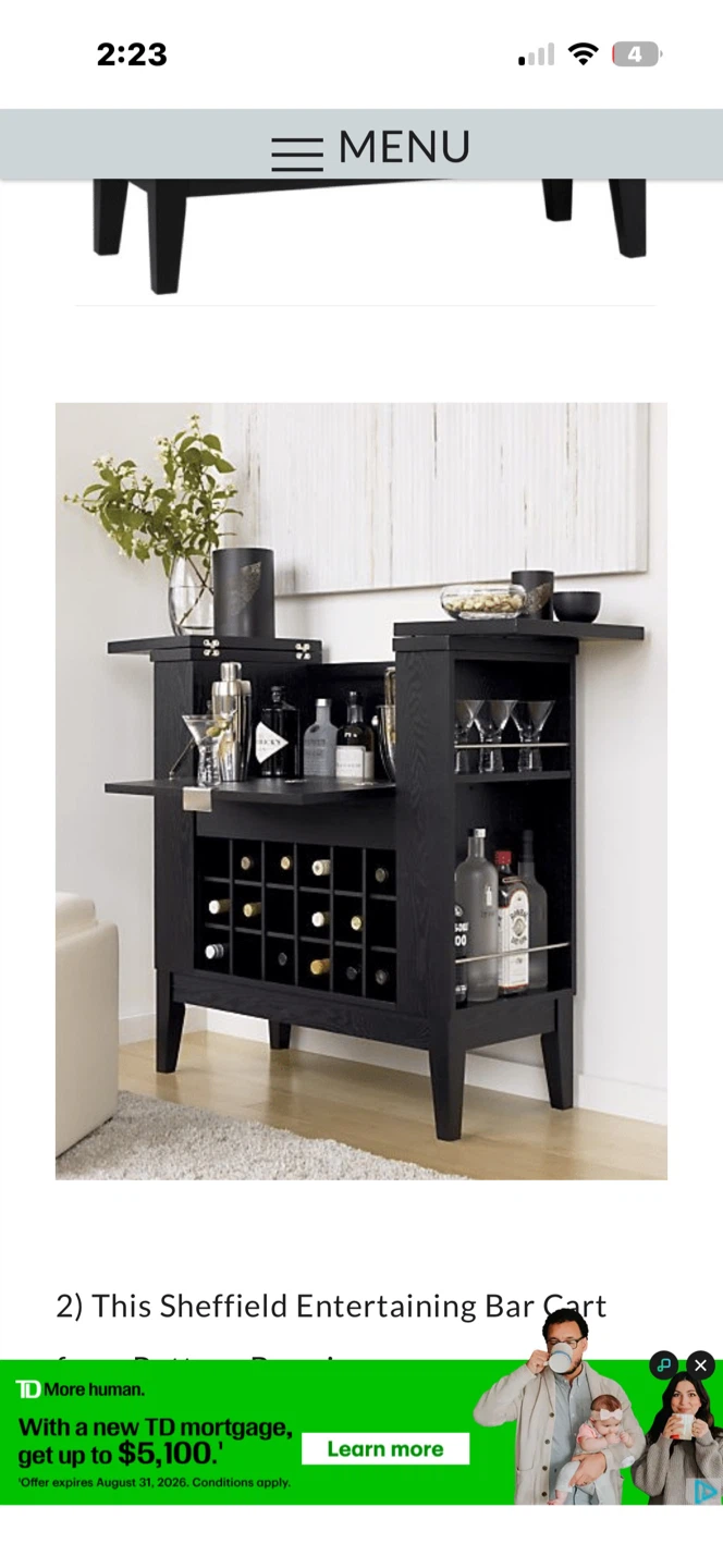 Sheffield Entertaining Bar Cart