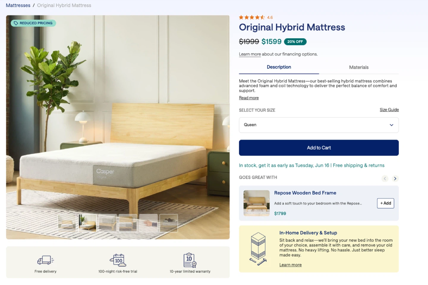 Queen Size Casper Original Hybrid Mattress - photo 2