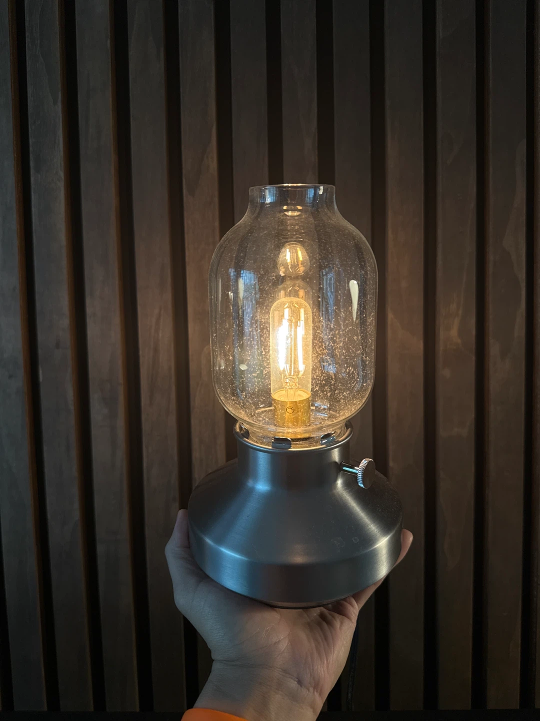 IKEA Glass dimmable lamp with Edison Bulb